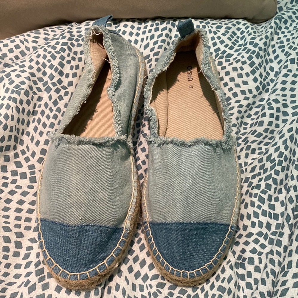 Oysho Frayed denim espadrilles 38
